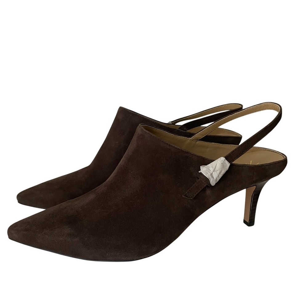 Trotters Angel Brown Slingback Heels 10W Wide NWOB